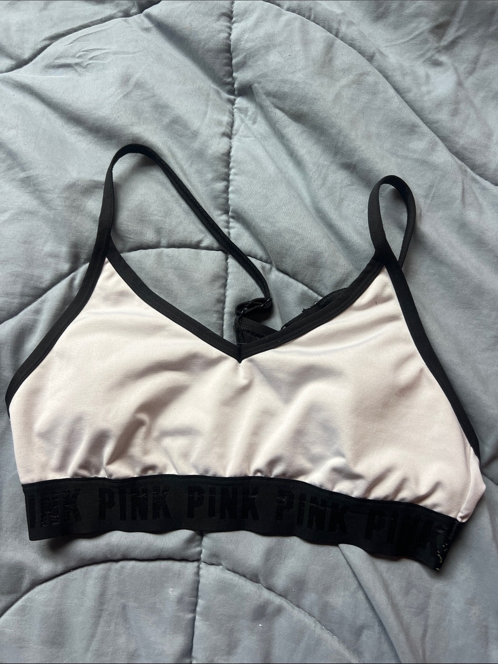PINK Victoria's Secret Pale Pink Bralette with Black Trim